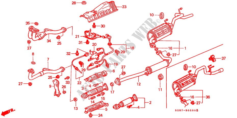 AUSPUFFROHR für Honda HR-V HR-V 3 Türen 5 gang-Schaltgetriebe 2000