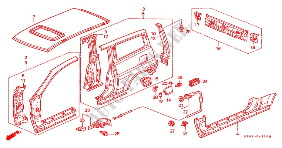 AUSSENBLECHE(3 DOOR) für Honda HR-V HR-V 3 Türen 5 gang-Schaltgetriebe 2000