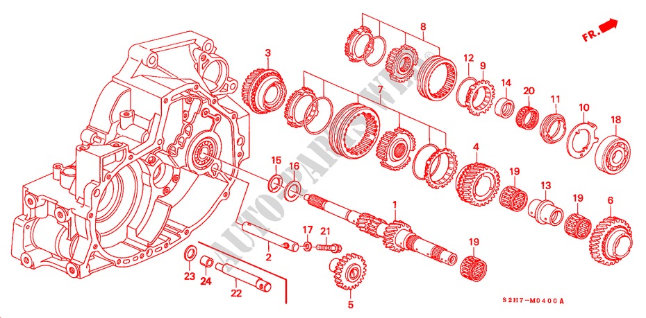 HAUPTWELLE für Honda HR-V HR-V 5 Türen 5 gang-Schaltgetriebe 2000