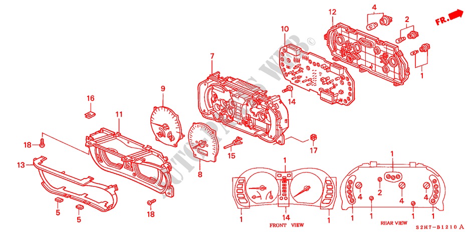 KOMBIINSTRUMENT für Honda HR-V HR-V 5 Türen 5 gang-Schaltgetriebe 2000