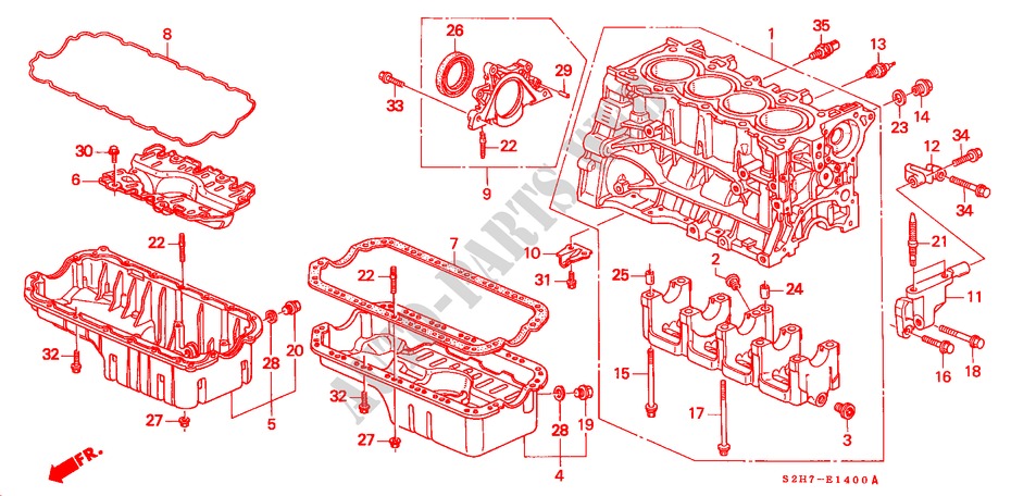 ZYLINDERBLOCK/OELWANNE für Honda HR-V HR-V 5 Türen 5 gang-Schaltgetriebe 2000