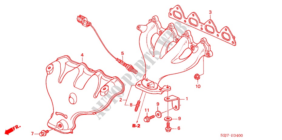 AUSPUFFKRUEMMER(SOHC) für Honda HR-V 4WD 5 Türen 5 gang-Schaltgetriebe 2003