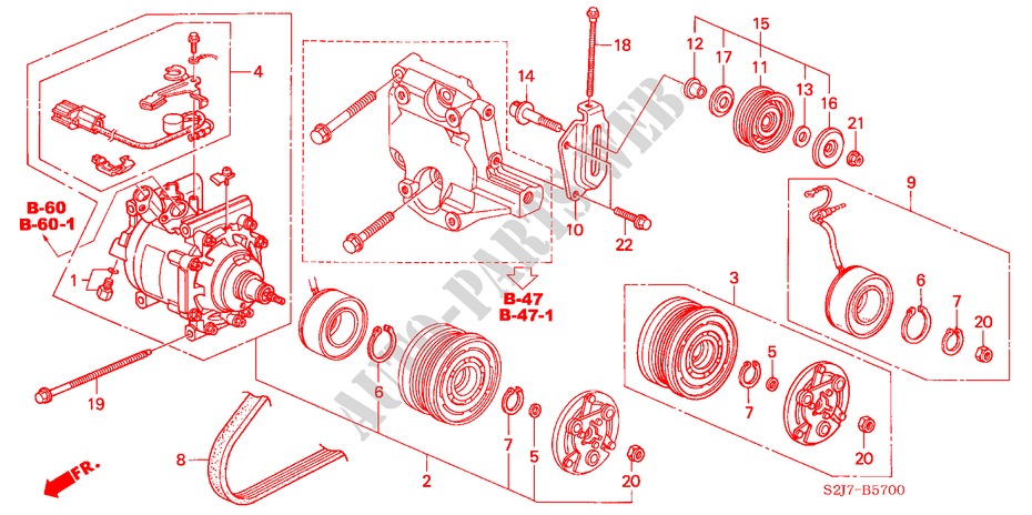 KLIMAANLAGE (KOMPRESSOR) für Honda HR-V HR-V 5 Türen 5 gang-Schaltgetriebe 2004