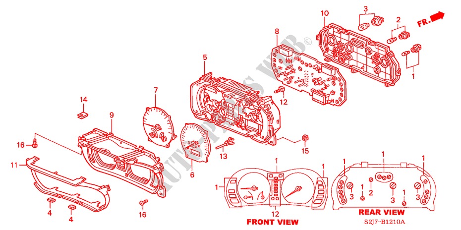 KOMBIINSTRUMENT für Honda HR-V 4WD 5 Türen 5 gang-Schaltgetriebe 2003
