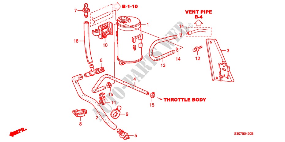 AKTIVKOHLEBEHAELTER(LH) für Honda PRELUDE 2.2VTI 2 Türen 5 gang-Schaltgetriebe 1997