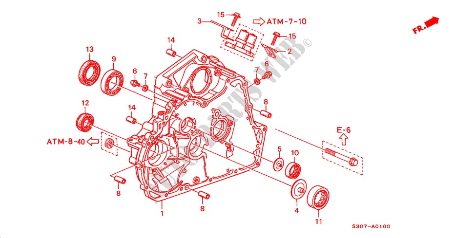 DREHMOMENTWANDLERGEHAEUSE für Honda PRELUDE 2.0I 2 Türen 4 gang automatikgetriebe 2000