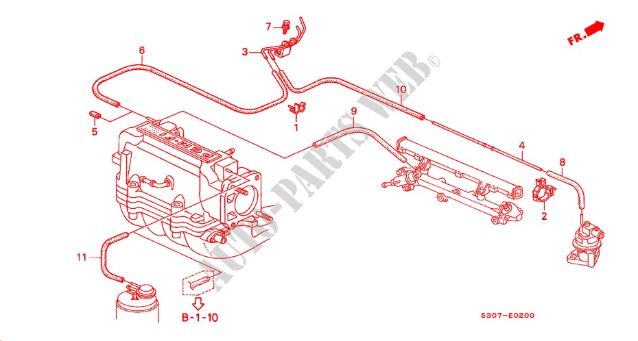 EINBAULEITUNG/ROHRE(SOHC) für Honda PRELUDE 2.0I 2 Türen 5 gang-Schaltgetriebe 2000