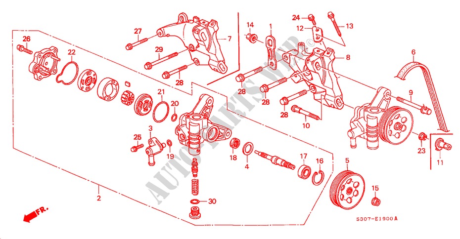 SERVOLENKPUMPE für Honda PRELUDE 2.0I 2 Türen 5 gang-Schaltgetriebe 2000