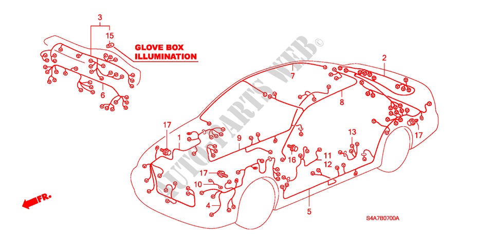 KABELBAUM(LH) für Honda ACCORD 1.6ILS         7PA 5 Türen 5 gang-Schaltgetriebe 1999