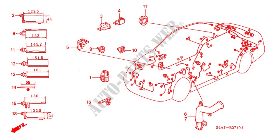 KABELBAUMBAND/BUEGEL für Honda ACCORD 1.8IES 5 Türen 5 gang-Schaltgetriebe 2000