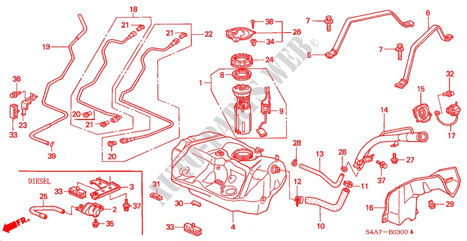 KRAFTSTOFFTANK für Honda ACCORD 1.8IES 5 Türen 5 gang-Schaltgetriebe 2000