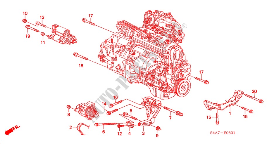 LICHTMASCHINENHALTERUNG (1.8L/2.0L) für Honda ACCORD 2.0IES 5 Türen 5 gang-Schaltgetriebe 1999