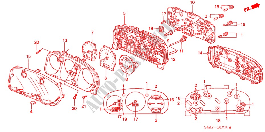 MESSGERAET BAUTEILE für Honda ACCORD 2.0ILS 5 Türen 4 gang automatikgetriebe 2000