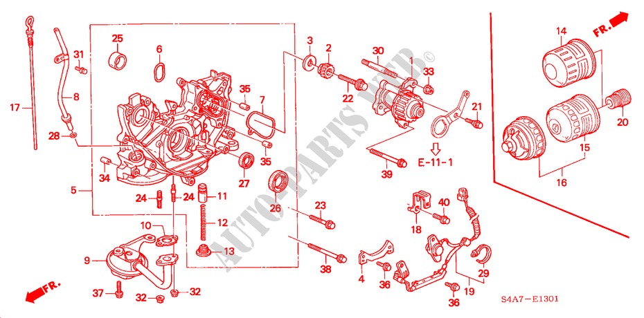 OELPUMPE/OELSIEB (1.8L/2.0L) für Honda ACCORD 1.8IES 5 Türen 5 gang-Schaltgetriebe 2000