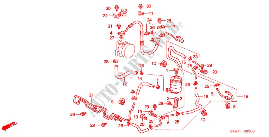 SERVOLENKLEITUNG(LH) für Honda ACCORD 1.8IS 5 Türen 5 gang-Schaltgetriebe 1999