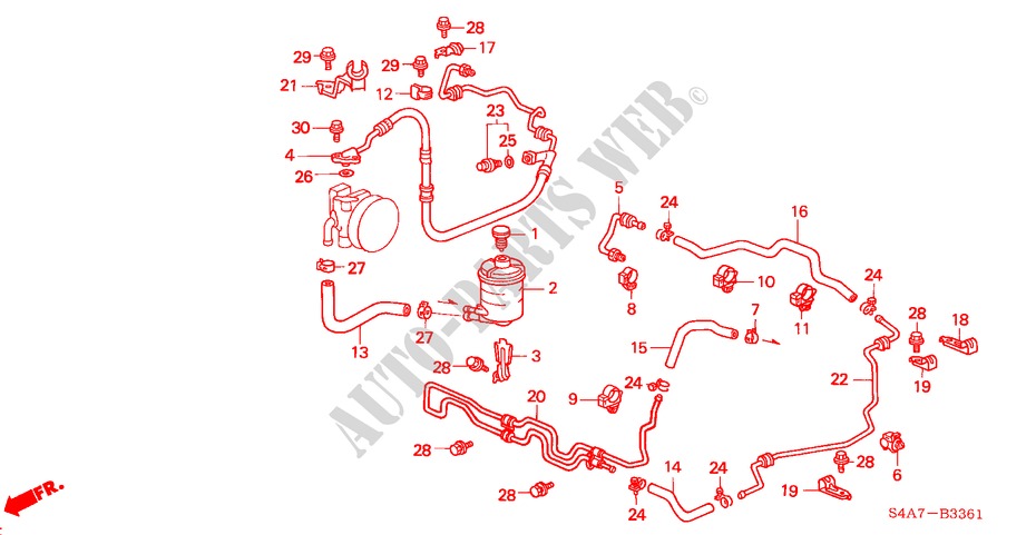 SERVOLENKLEITUNG(RH) für Honda ACCORD 1.8IES 5 Türen 5 gang-Schaltgetriebe 2000