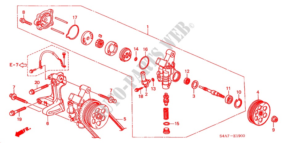 SERVOLENKPUMPE/BUEGEL(1.6L) für Honda ACCORD 1.8ILS 5 Türen 5 gang-Schaltgetriebe 2000