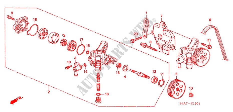 SERVOLENKPUMPE/BUEGEL (1.8L/2.0L) für Honda ACCORD 2.0ILS 5 Türen 4 gang automatikgetriebe 2000