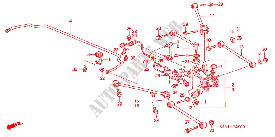 HINTEN STABILISATOR/ UNTERER ARM, HINTEN für Honda ACCORD 2.0ILS 5 Türen 4 gang automatikgetriebe 2001