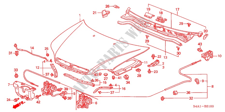 MOTORHAUBE(LH) für Honda ACCORD 1.8ILS 5 Türen 4 gang automatikgetriebe 2001