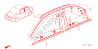 ZIERLEISTE für Honda CIVIC 1.6SE 4 Türen 5 gang-Schaltgetriebe 2001