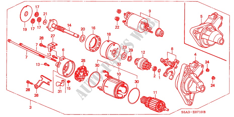 ANLASSER(1) für Honda CIVIC 1.6ES 4 Türen 4 gang automatikgetriebe 2002