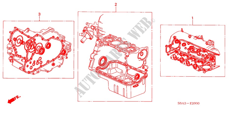 DICHTUNG SATZ für Honda CIVIC 1.6ES 4 Türen 4 gang automatikgetriebe 2002