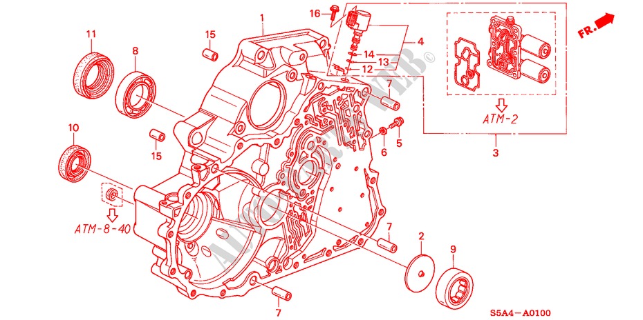 DREHMOMENTWANDLERGEHAEUSE für Honda CIVIC EXI 4 Türen 4 gang automatikgetriebe 2001