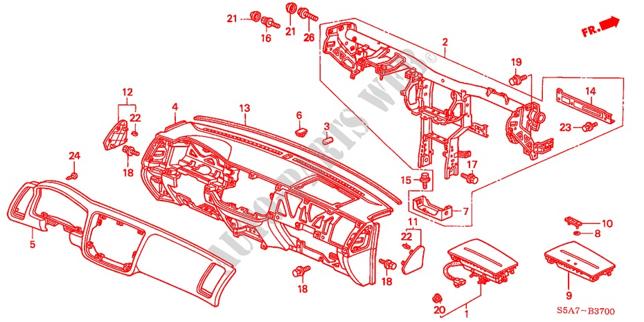 INSTRUMENTENBRETT(LH) für Honda CIVIC 1.6ES 4 Türen 4 gang automatikgetriebe 2002