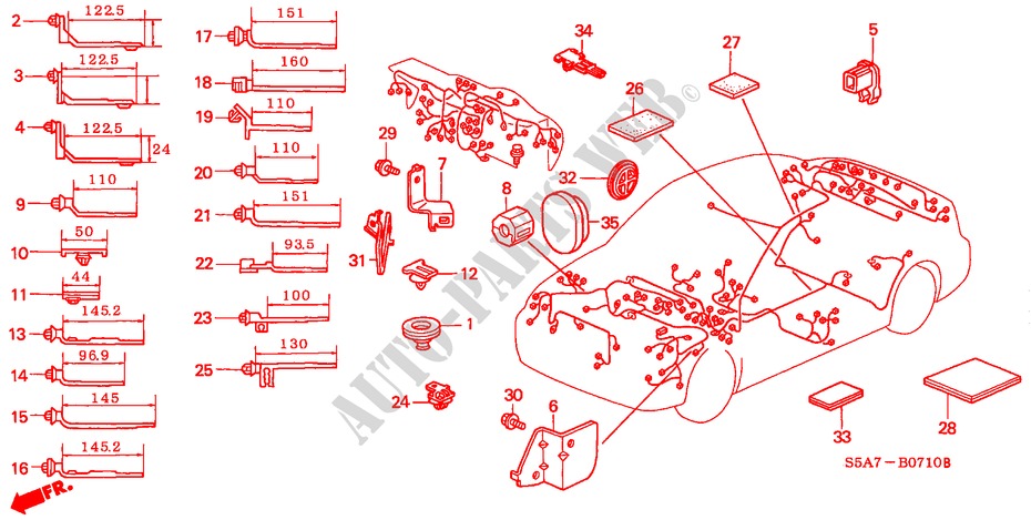KABELBAUMBAND/BUEGEL(LH) für Honda CIVIC 1.6ES 4 Türen 4 gang automatikgetriebe 2002