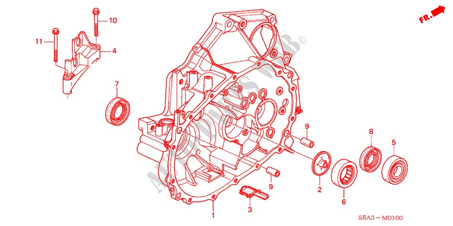 KUPPLUNGSGEHAEUSE für Honda CIVIC 150I 4 Türen 5 gang-Schaltgetriebe 2001