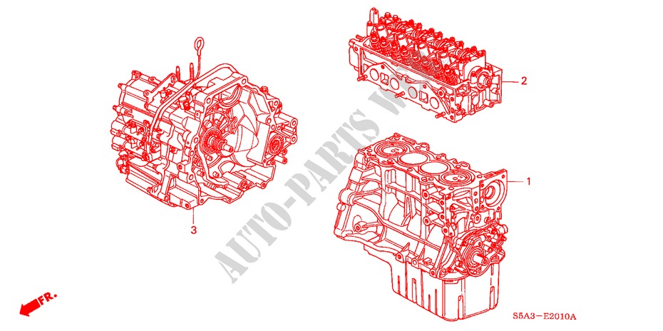 MOTOREINHEIT/ GETRIEBE KOMPL. für Honda CIVIC 1.6ES 4 Türen 4 gang automatikgetriebe 2002