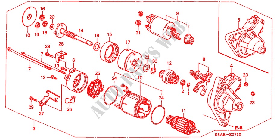ANLASSER(DENSO) (1) für Honda CIVIC 1.6 LS 4 Türen 5 gang-Schaltgetriebe 2004
