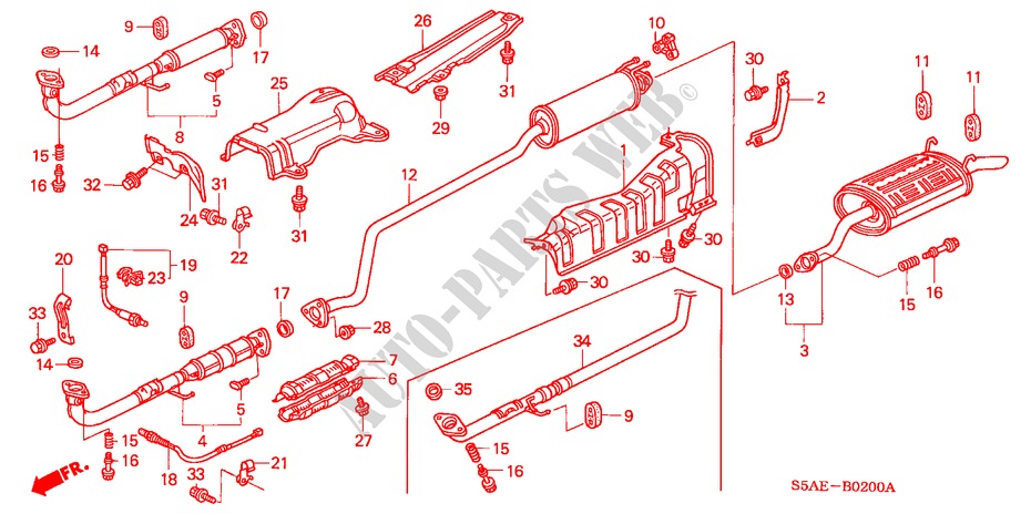 AUSPUFFROHR/SCHALLDAEMPFER für Honda CIVIC 1.6 ES 4 Türen 5 gang-Schaltgetriebe 2005
