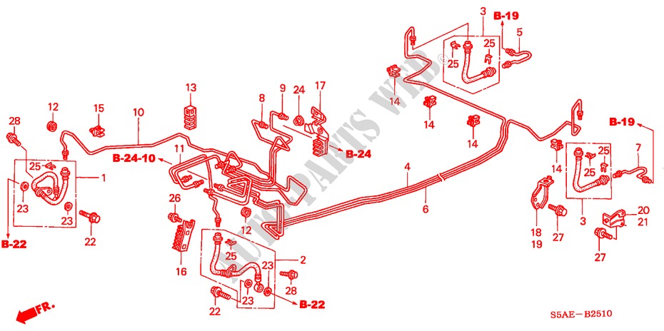 BREMSLEITUNGEN(ABS) (LH) (1) für Honda CIVIC 1.6 LS 4 Türen 5 gang-Schaltgetriebe 2004