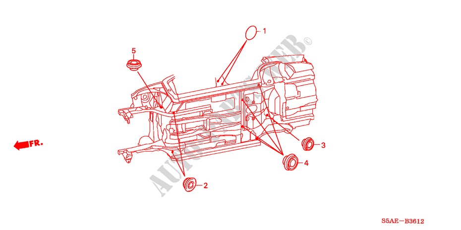 GUMMITUELLE(UNTER) für Honda CIVIC 1.4 S 4 Türen 5 gang-Schaltgetriebe 2003