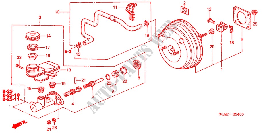 HAUPTBREMSZYLINDER/ MASTER POWER(LH) für Honda CIVIC 1.6 LS 4 Türen 4 gang automatikgetriebe 2003
