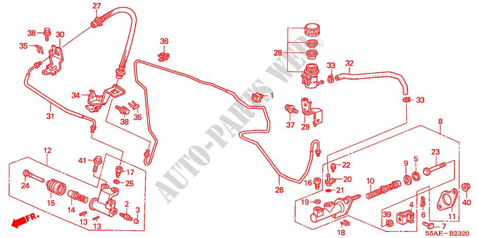 HAUPTKUPPLUNGSZYLINDER (LH) für Honda CIVIC 1.6 LS 4 Türen 5 gang-Schaltgetriebe 2004