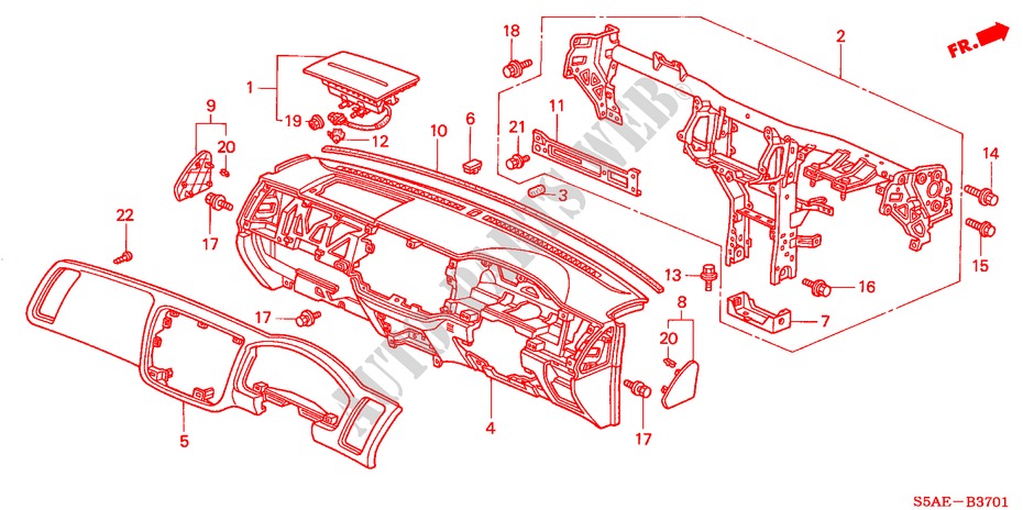 INSTRUMENTENBRETT(RH) für Honda CIVIC 1.6 SE 4 Türen 4 gang automatikgetriebe 2004