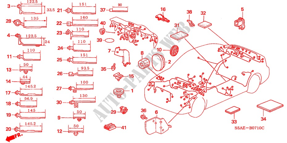 KABELBAUMBAND/BUEGEL(LH) für Honda CIVIC 1.4 S 4 Türen 5 gang-Schaltgetriebe 2003