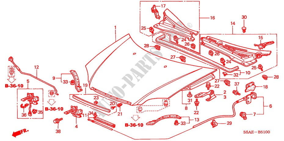 MOTORHAUBE(LH) für Honda CIVIC 1.4 S 4 Türen 5 gang-Schaltgetriebe 2003