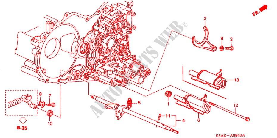 SCHALTGABEL/STEUERWELLE für Honda CIVIC 1.6 SE 4 Türen 4 gang automatikgetriebe 2004