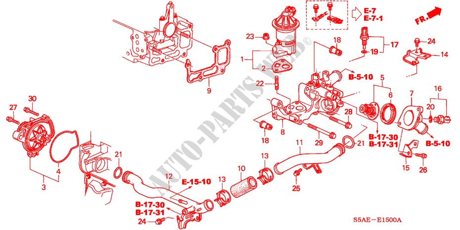 WASSERPUMPE/SENSOR für Honda CIVIC 1.6 LS 4 Türen 5 gang-Schaltgetriebe 2004