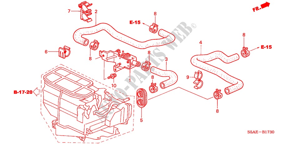 WASSERVENTIL(LH) für Honda CIVIC 1.4 S 4 Türen 5 gang-Schaltgetriebe 2003