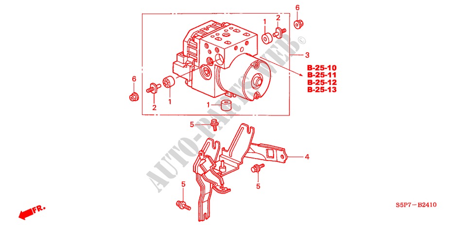 ABS MODULATOR für Honda CIVIC COUPE LS 2 Türen 5 gang-Schaltgetriebe 2003
