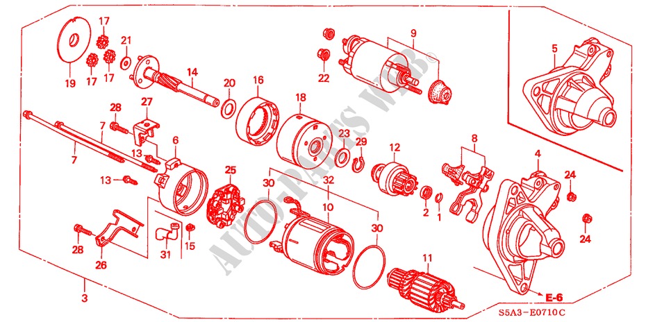 ANLASSER(DENSO) für Honda CIVIC COUPE ES 2 Türen 4 gang automatikgetriebe 2001