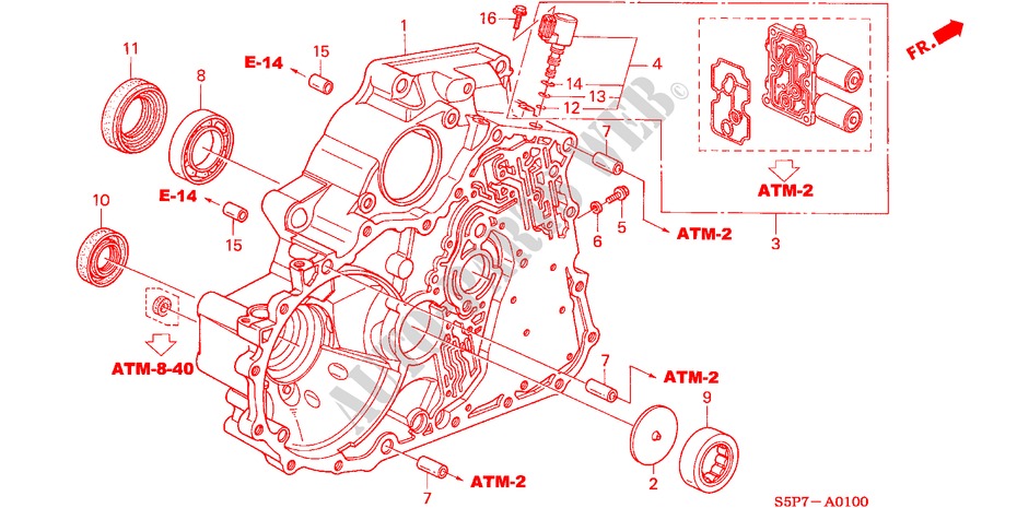 DREHMOMENTWANDLERGEHAEUSE für Honda CIVIC COUPE SE 2 Türen 4 gang automatikgetriebe 2002