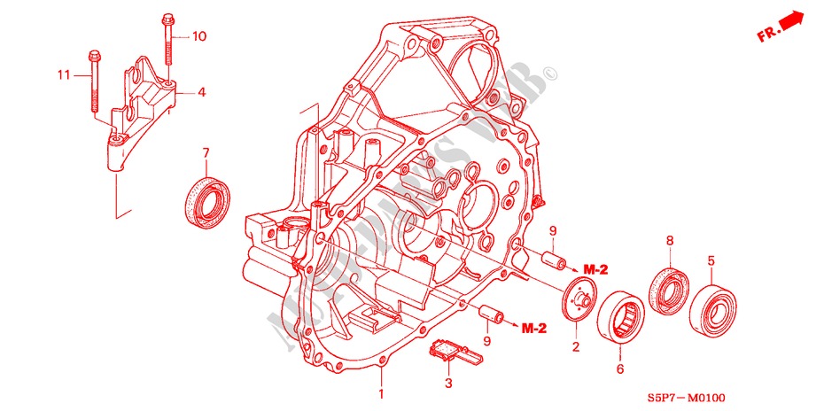 KUPPLUNGSGEHAEUSE für Honda CIVIC COUPE SE       EXECUTIVE 2 Türen 5 gang-Schaltgetriebe 2003