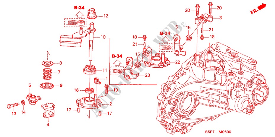 SCHALTARM/SCHALTHEBEL für Honda CIVIC COUPE ES 2 Türen 5 gang-Schaltgetriebe 2001