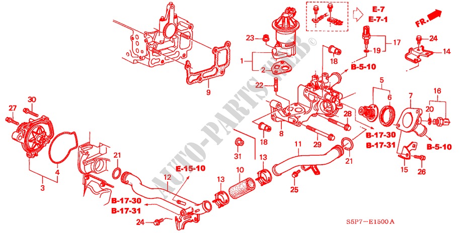 WASSERPUMPE/SENSOR für Honda CIVIC COUPE ES 2 Türen 5 gang-Schaltgetriebe 2001